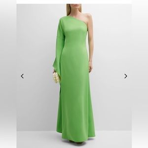 Cult Gaia green stunning one shoulder dress, one long sleeve sz XS ready to wear